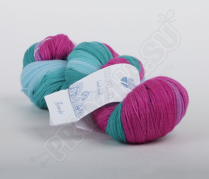LANA GROSSA Cool Wool Lace Hand-Dyed 0813 Preet Häkelwolle, 800 M 0813 Preeti